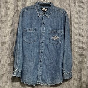 Vintage Harley-Davidson Classic Blue Denim Shirt